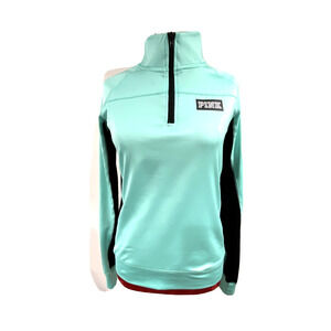 PINK Victorias Secret Ultimate quarter zip pullover top mint green black size S